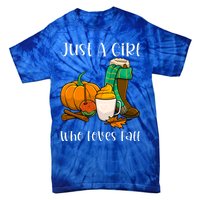 A Who Loves Fall Autumn Season Pumpkin Spice Latte Funny Gift Tie-Dye T-Shirt