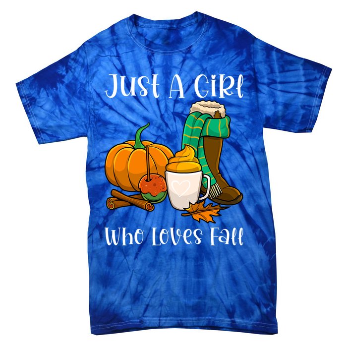 A Who Loves Fall Autumn Season Pumpkin Spice Latte Funny Gift Tie-Dye T-Shirt