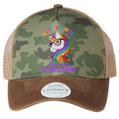Autistic Who Loves Unicorns Legacy Tie Dye Trucker Hat