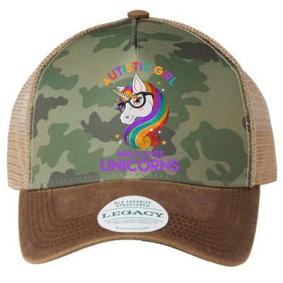 Autistic Who Loves Unicorns Legacy Tie Dye Trucker Hat