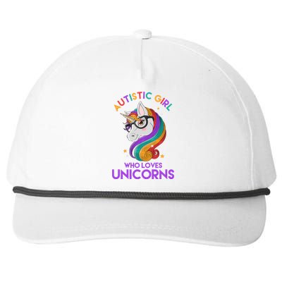 Autistic Who Loves Unicorns Snapback Five-Panel Rope Hat