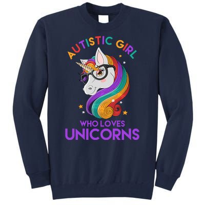 Autistic Who Loves Unicorns Tall Sweatshirt