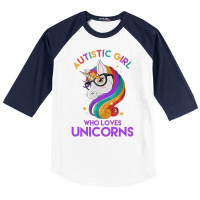 Autistic Who Loves Unicorns Baseball Sleeve Shirt