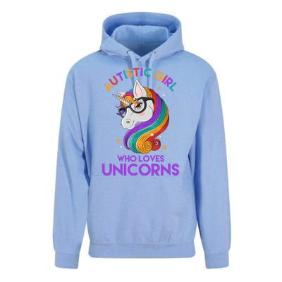 Autistic Who Loves Unicorns Unisex Surf Hoodie