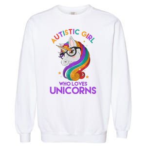 Autistic Who Loves Unicorns Garment-Dyed Sweatshirt