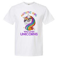 Autistic Who Loves Unicorns Garment-Dyed Heavyweight T-Shirt