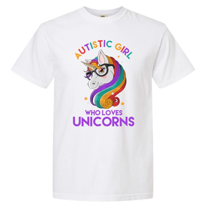 Autistic Who Loves Unicorns Garment-Dyed Heavyweight T-Shirt