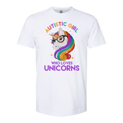 Autistic Who Loves Unicorns Softstyle® CVC T-Shirt