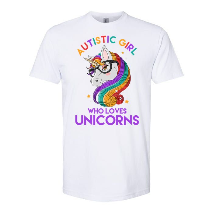 Autistic Who Loves Unicorns Softstyle CVC T-Shirt