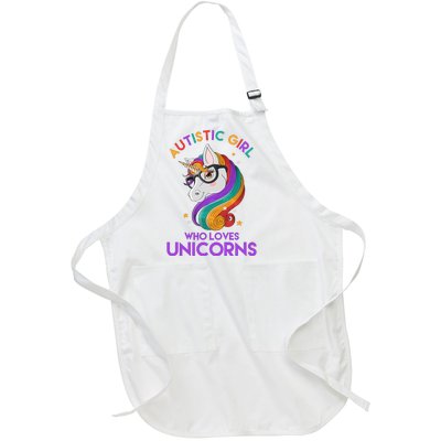 Autistic Who Loves Unicorns Full-Length Apron With Pockets