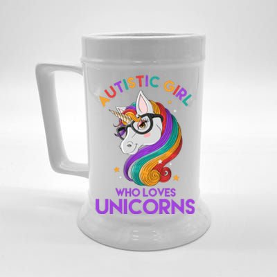 Autistic Who Loves Unicorns Beer Stein