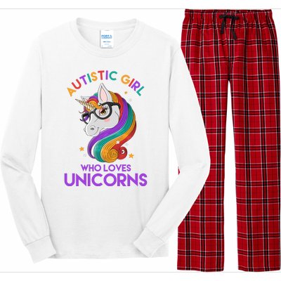 Autistic Who Loves Unicorns Long Sleeve Pajama Set