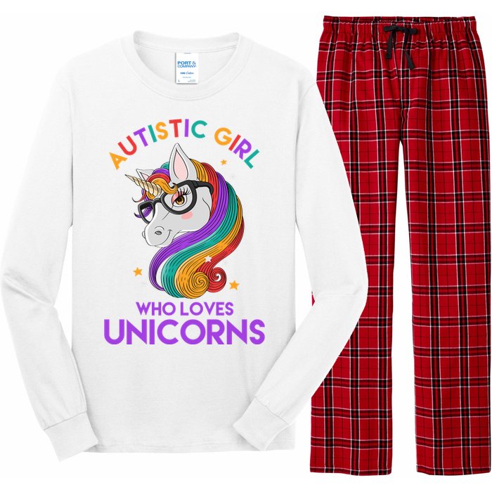 Autistic Who Loves Unicorns Long Sleeve Pajama Set