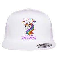 Autistic Who Loves Unicorns Flatbill Hat