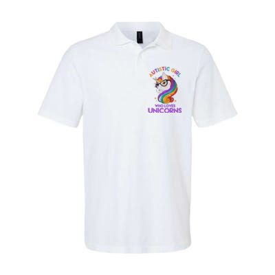 Autistic Who Loves Unicorns Softstyle Adult Sport Polo