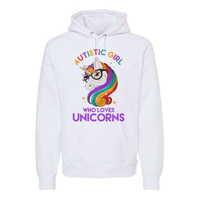 Autistic Who Loves Unicorns Premium Hoodie