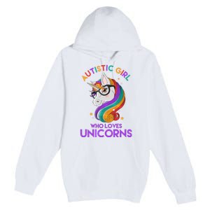 Autistic Who Loves Unicorns Premium Pullover Hoodie