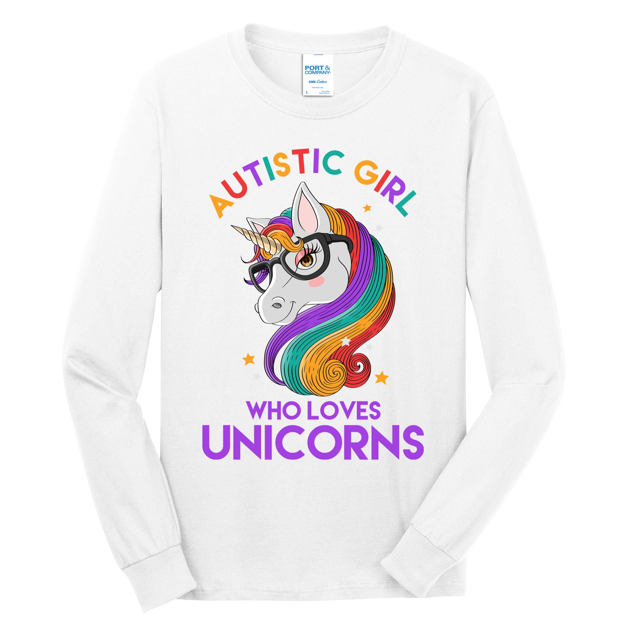 Autistic Who Loves Unicorns Tall Long Sleeve T-Shirt