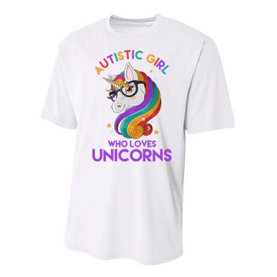 Autistic Who Loves Unicorns Performance Sprint T-Shirt