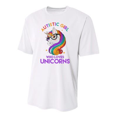 Autistic Who Loves Unicorns Youth Performance Sprint T-Shirt