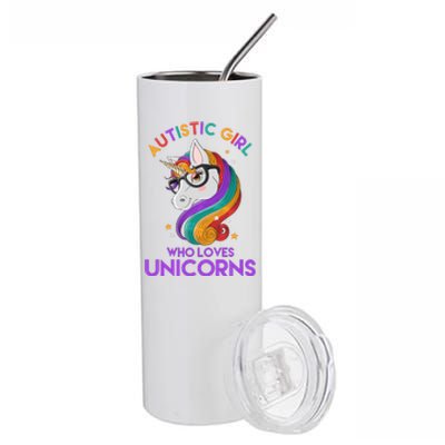 Autistic Who Loves Unicorns Stainless Steel Tumbler