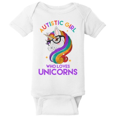 Autistic Who Loves Unicorns Baby Bodysuit