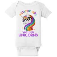 Autistic Who Loves Unicorns Baby Bodysuit