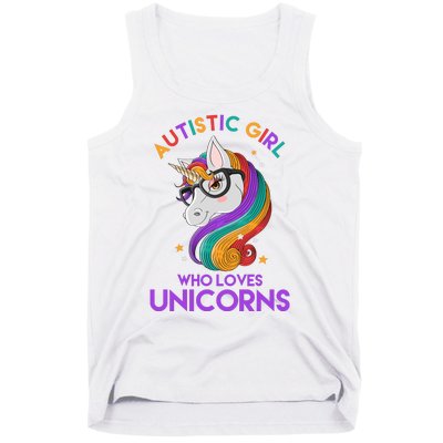 Autistic Who Loves Unicorns Tank Top