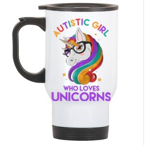 Autistic Who Loves Unicorns Stainless Steel Travel Mug