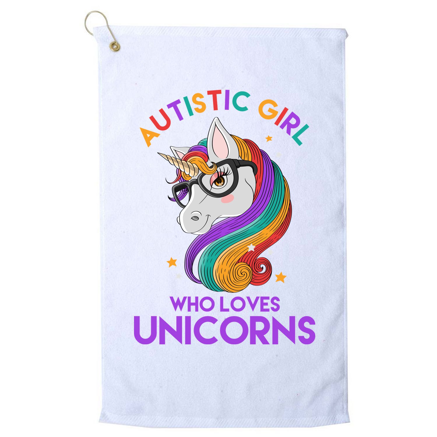 Autistic Who Loves Unicorns Golf Towel