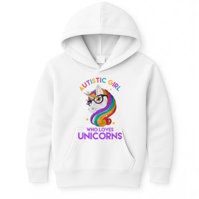 Autistic Who Loves Unicorns Kids Hoodie