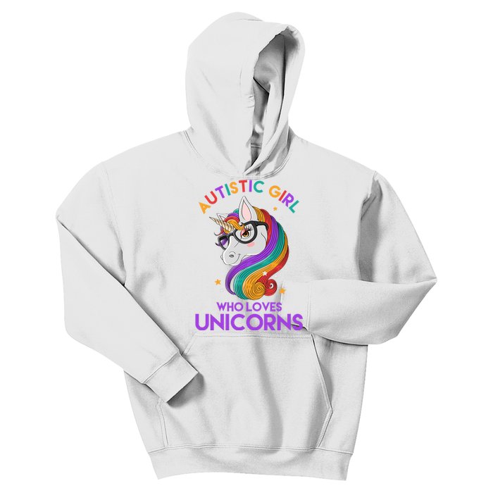 Autistic Who Loves Unicorns Kids Hoodie