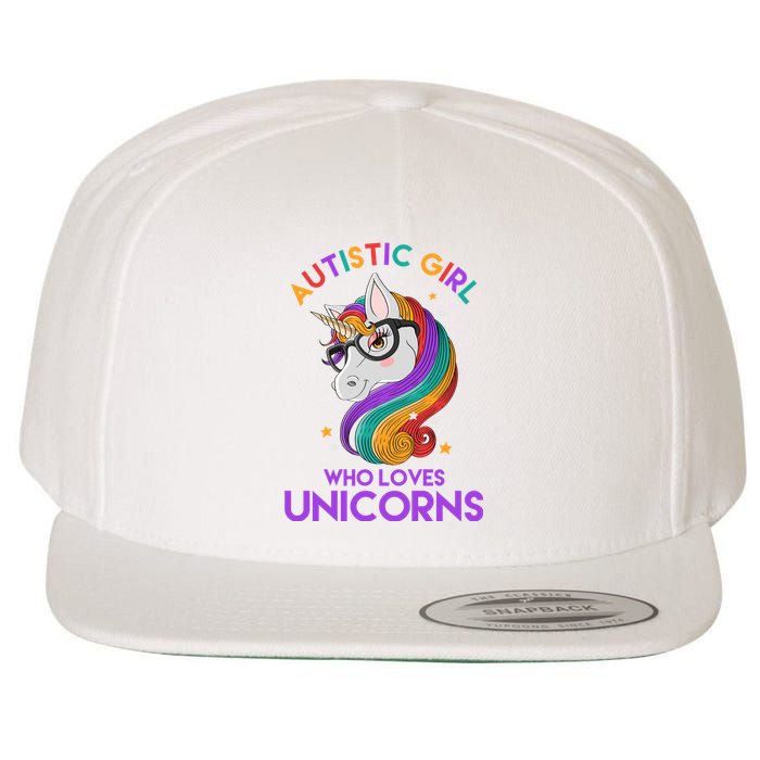 Autistic Who Loves Unicorns Wool Snapback Cap