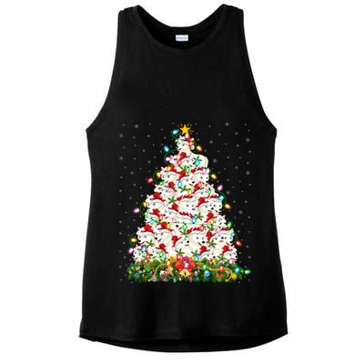 Arctic Wolf Lover Xmas Lights Arctic Wolf Christmas Tree Ladies PosiCharge Tri-Blend Wicking Tank