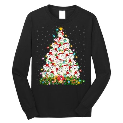 Arctic Wolf Lover Xmas Lights Arctic Wolf Christmas Tree Long Sleeve Shirt