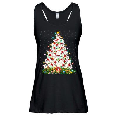 Arctic Wolf Lover Xmas Lights Arctic Wolf Christmas Tree Ladies Essential Flowy Tank