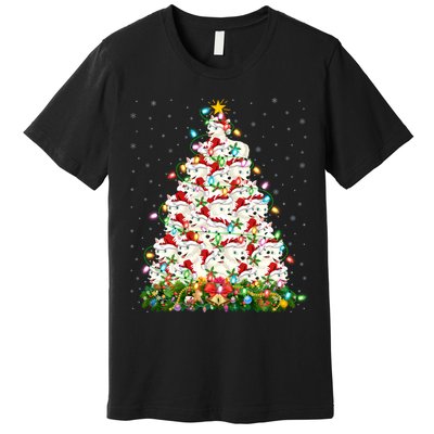 Arctic Wolf Lover Xmas Lights Arctic Wolf Christmas Tree Premium T-Shirt