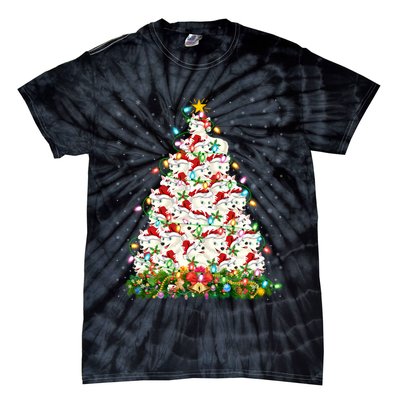 Arctic Wolf Lover Xmas Lights Arctic Wolf Christmas Tree Tie-Dye T-Shirt