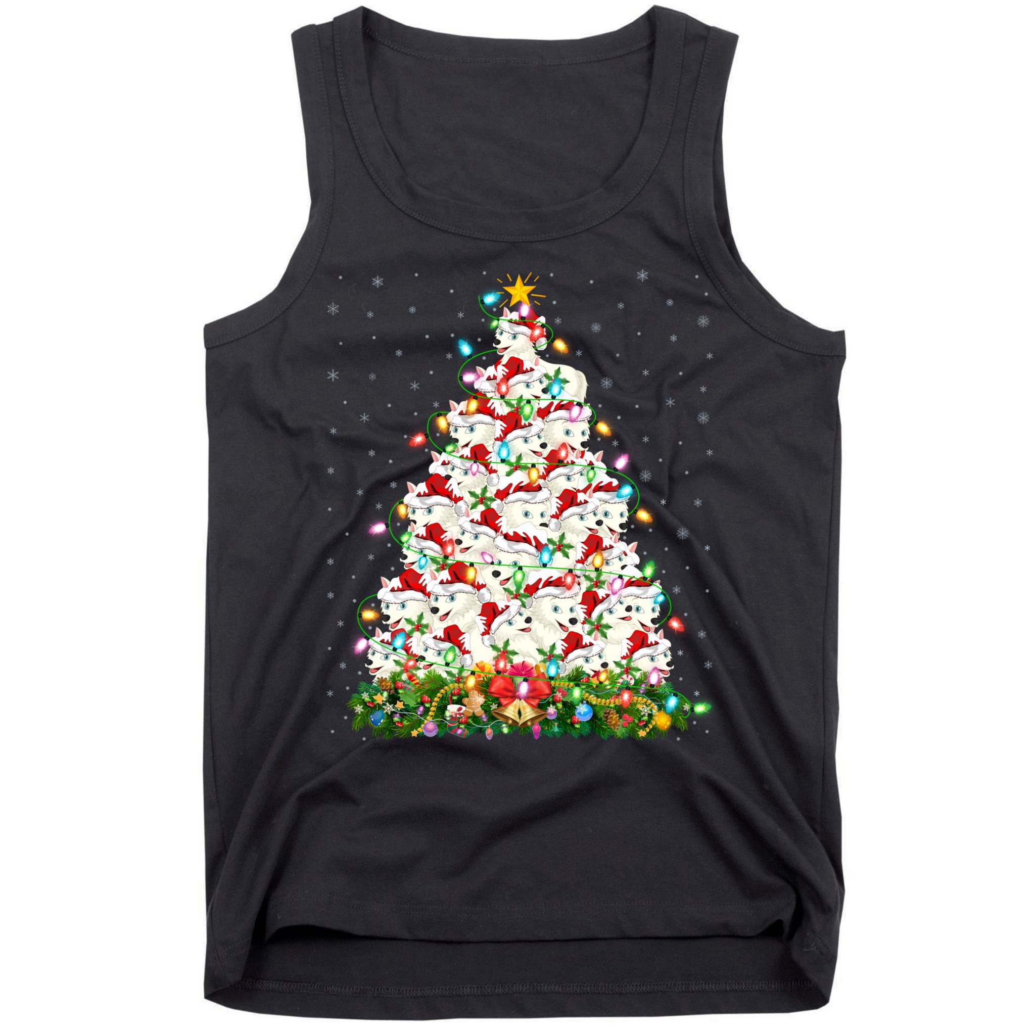Arctic Wolf Lover Xmas Lights Arctic Wolf Christmas Tree Tank Top