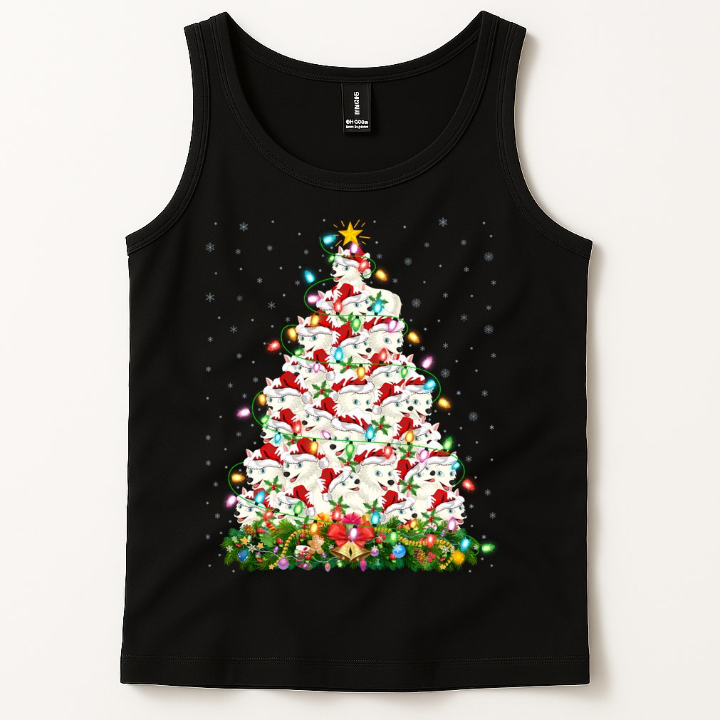 Arctic Wolf Lover Xmas Lights Arctic Wolf Christmas Tree Tank Top