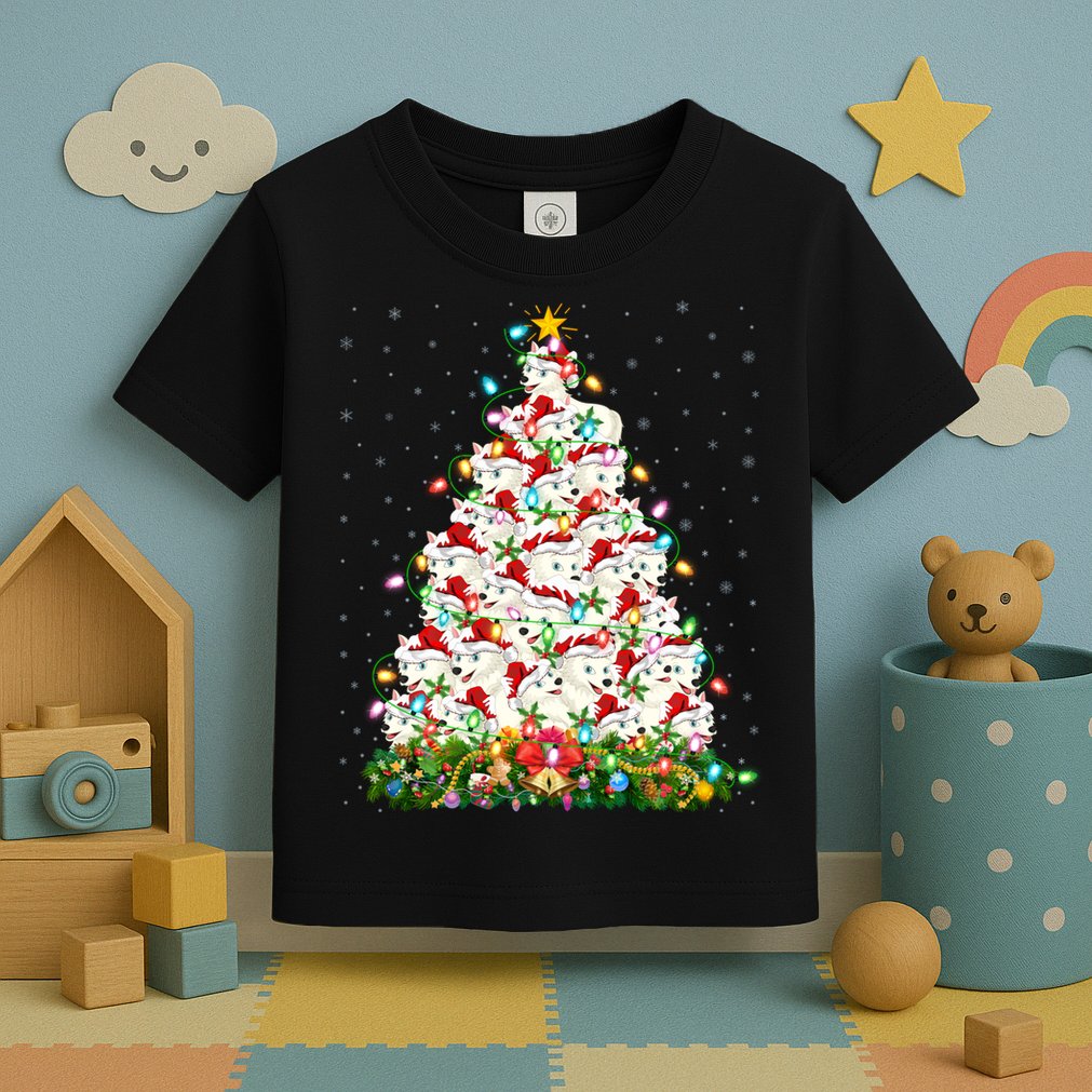 Arctic Wolf Lover Xmas Lights Arctic Wolf Christmas Tree Toddler T-Shirt
