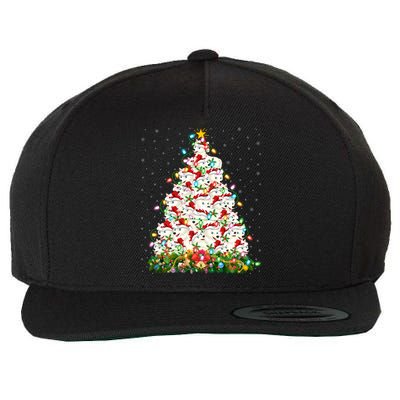 Arctic Wolf Lover Xmas Lights Arctic Wolf Christmas Tree Wool Snapback Cap