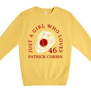 A Who Loves Patrick Corbin Friend Baseball Fan Gift Premium Crewneck Sweatshirt