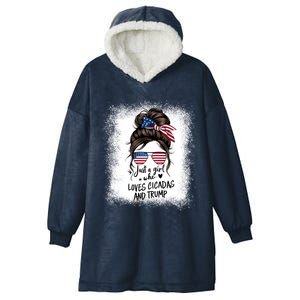 A Who Loves Cicadas Trump 2024 Great Gift Hooded Wearable Blanket