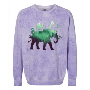 Animal Wild Life Forest Double Exposure Colorblast Crewneck Sweatshirt