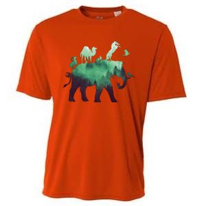 Animal Wild Life Forest Double Exposure Cooling Performance Crew T-Shirt