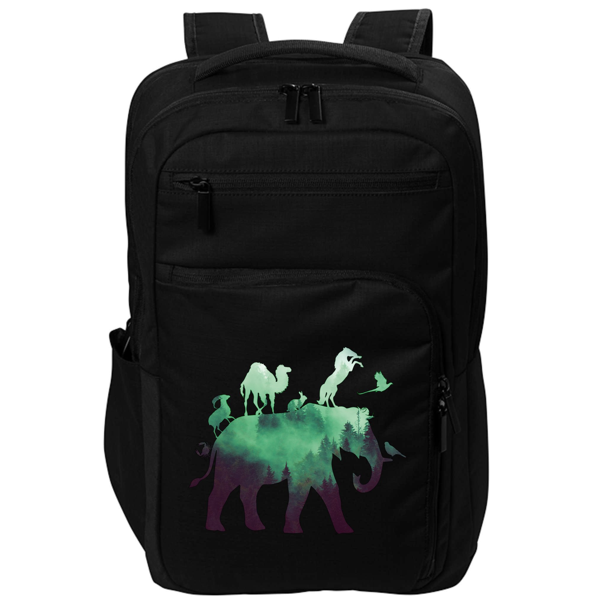 Animal Wild Life Forest Double Exposure Impact Tech Backpack