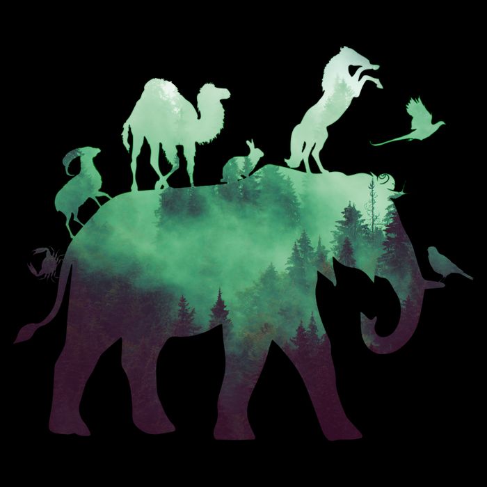 Animal Wild Life Forest Double Exposure Impact Tech Backpack