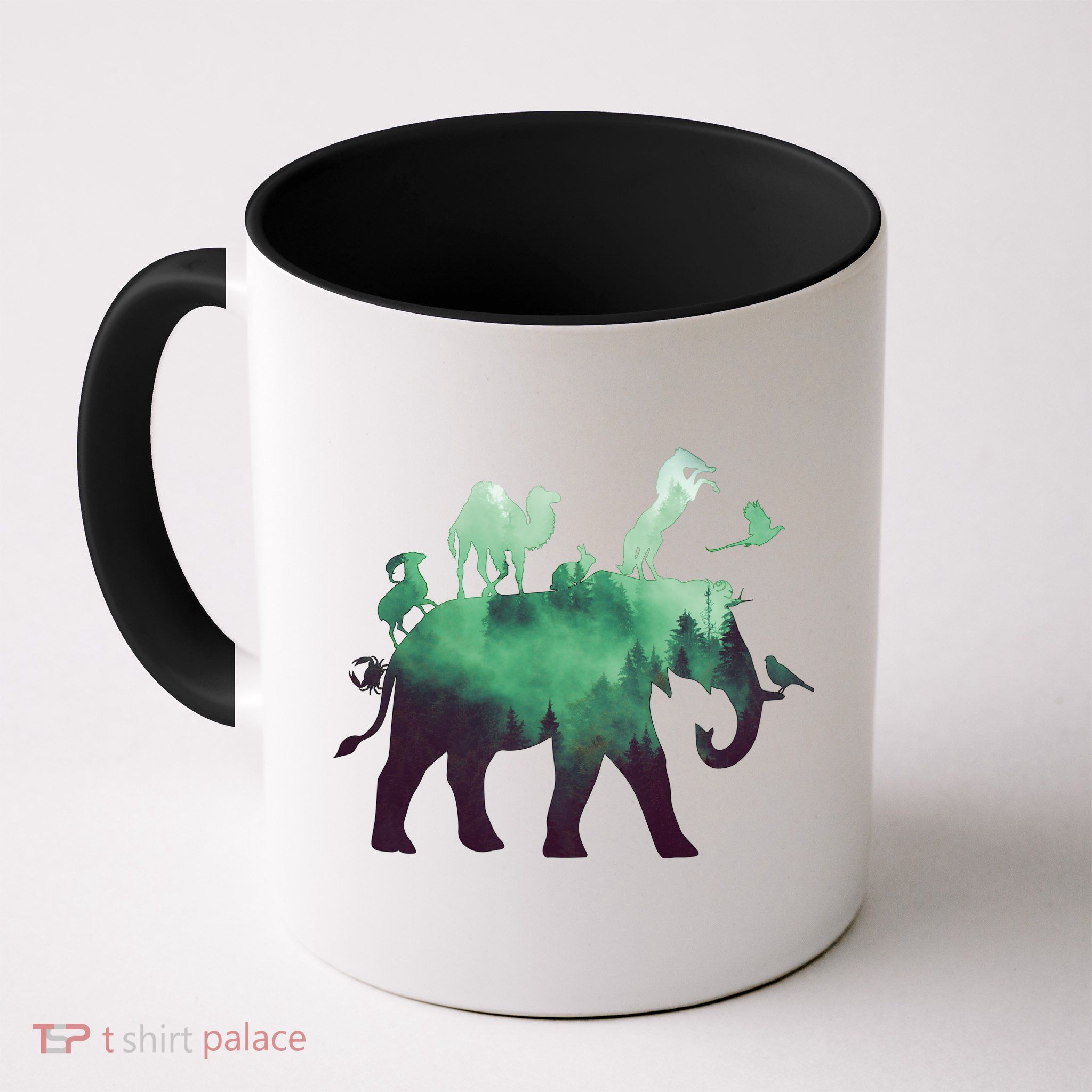 Animal Wild Life Forest Double Exposure Coffee Mug