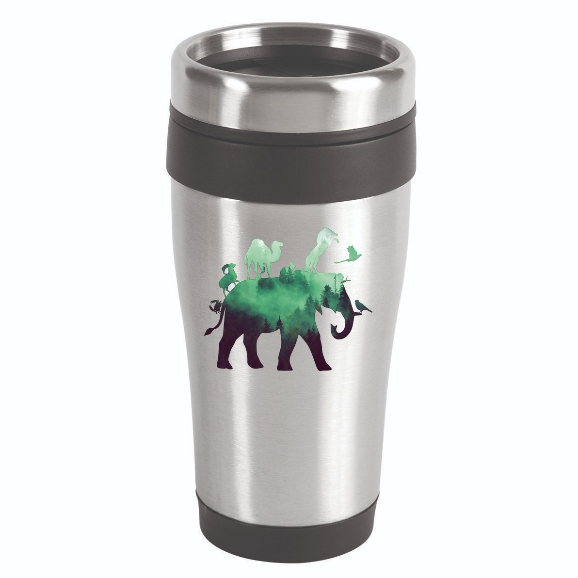 Animal Wild Life Forest Double Exposure 16oz Travel Tumbler